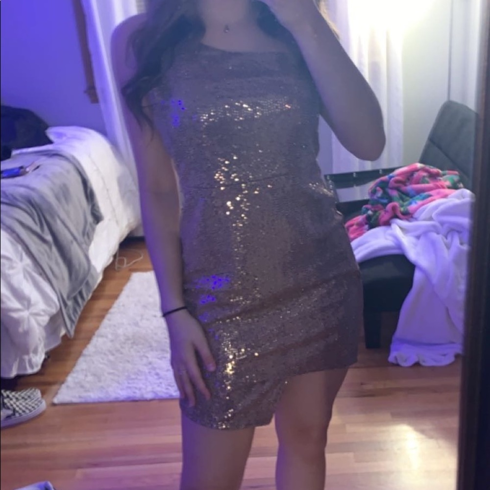 NEW WITH TAGS rose gold/mauve sequin dress